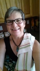 Here I am wearing my most frequent fashion accessory--a dish towel.