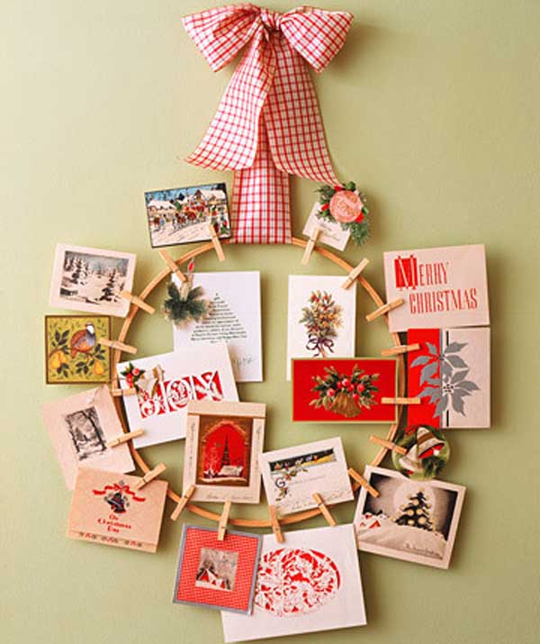 Christmas card display wreath