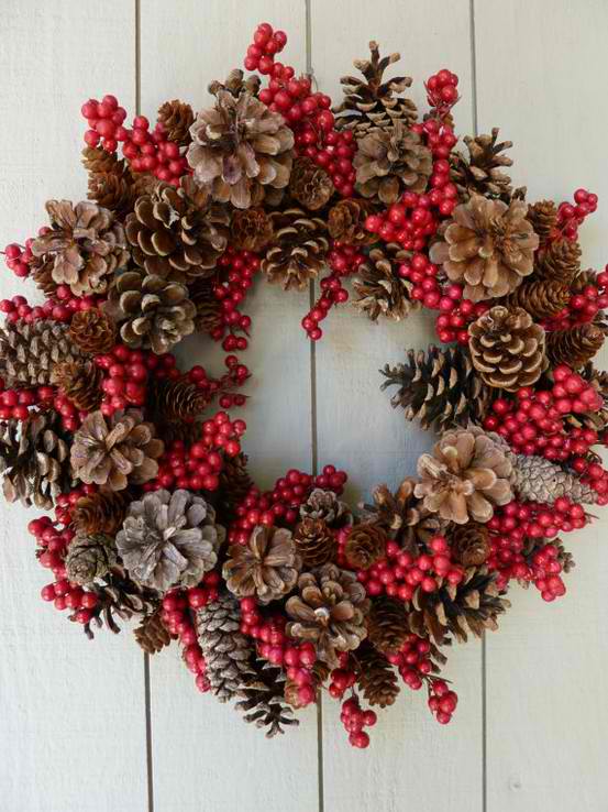 Pinecone and Berry Wreath